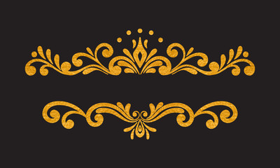 Elegant luxury vintage gold floral border