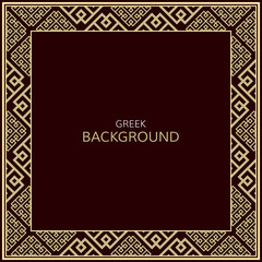 Obraz premium Vector geometric frame greek style. Square vector border for design. Greek border.