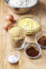 Ingredients necessary to make gingerbread pastry. Preparing east