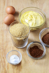 Ingredients necessary to make gingerbread pastry. Preparing east