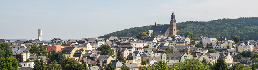 Fototapeta na wymiar Stadtpanorama von Schneeberg