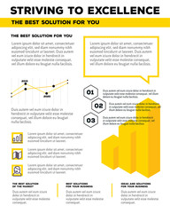 Vector corporate business template infographic with yellow graph