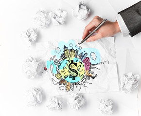 In search of income idea . Mixed media