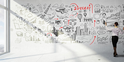 Growth and success ideas . Mixed media