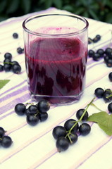 Healthy smoothie from berry of blackcurrant vitamin drink, summer desserts concept