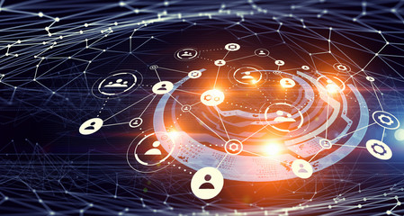 Global connection and interaction . Mixed media