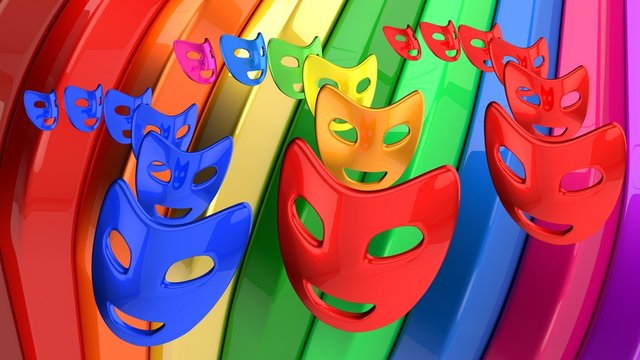 Masks with rainbow color