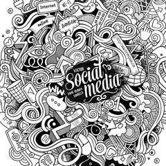 Cartoon cute doodles hand drawn social media illustration.