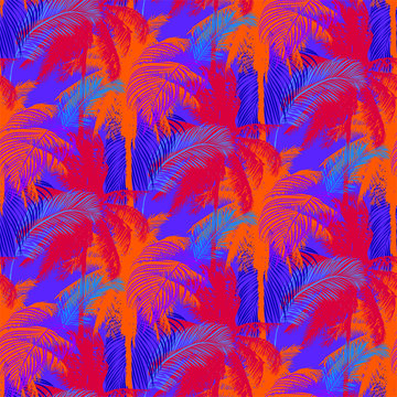 Seamless palm pattern