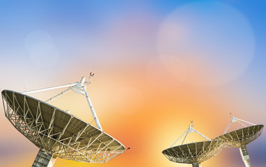 Satellite dish receiving data signal for communication