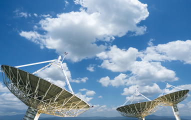 Satellite dish receiving data signal for communication