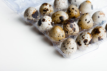 Quail eggs are isolated on a white background