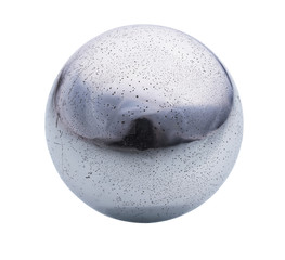 real polished metal sphere isolated on white