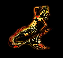 Foto op Canvas vurige zeemeermin © emieldelange