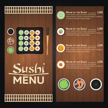 Sushi menu vector design template