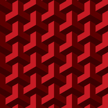 Vector unreal texture, abstract design, illusion construction, red background