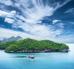 beautiful seascape on cloudy and blue sky © missisya