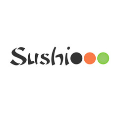 Sushi logo template design. Bar, restaurant. Vector illustration.