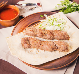 sausage with onion and parsley