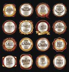Retro vintage golden labels collection