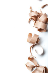 Recycled paper on white background.