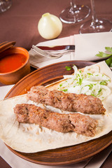 sausage with onion and parsley
