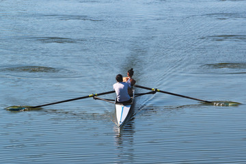 Two women rowers in a boat © aquatarkus