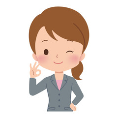 ビジネスウーマン　ポーズ　イラスト