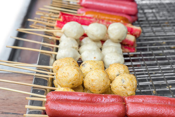 Thai meatball and sausage with.