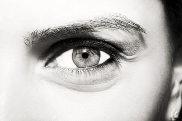 Obraz premium Beautiful insightful look monochrome woman's eye