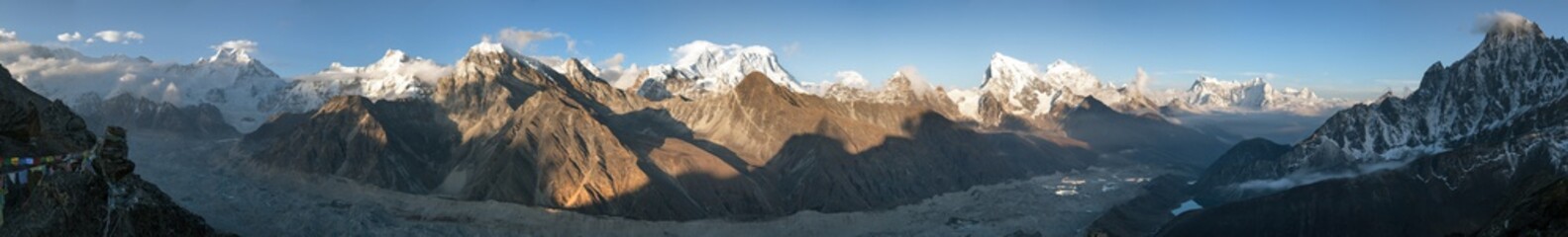 view of Mount Everest, Lhotse, Makalu and Cho Oyu