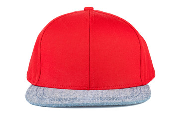 red baseball cap