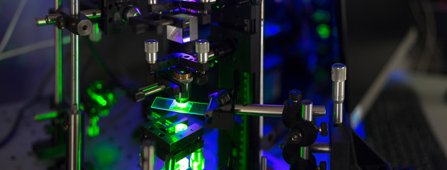 green lasers in the laboratory, laser beams among the optical elements, the study of light and...