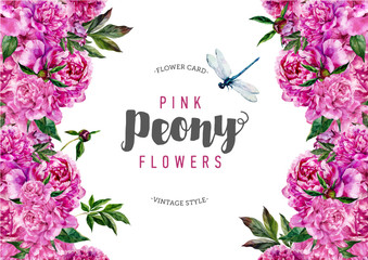 Vintage peony flower background © Inna Sinano