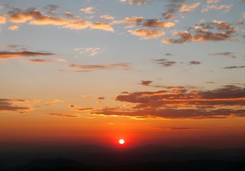 Evening sunset view of beautiful sky