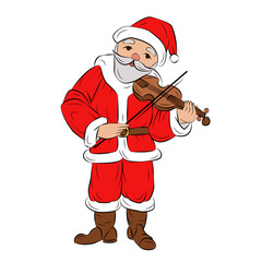 Santa playing the violin