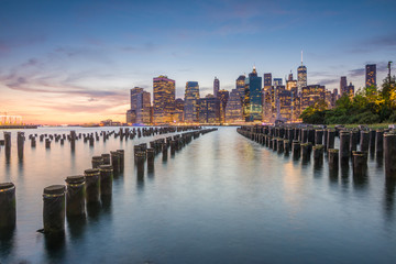 Obraz premium sunrise to lower manhattan