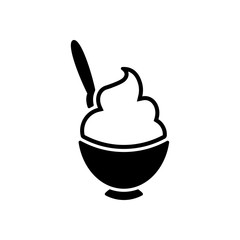 ice cream or porridge in bowl icon
