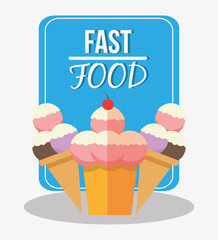 ice cream icon. fast food menu american and restaurant theme. Colorful design. Vector illustration