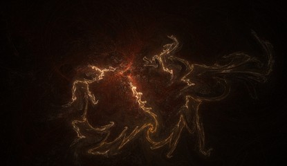 fractal golden constellation in the red galaxy