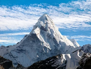 Crédence de cuisine en verre imprimé Ama Dablam View of mount Ama Dablam on the way to Everest Base Camp