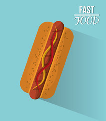 hot dog icon. fast food menu american and restaurant theme. Colorful design. Vector illustration