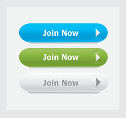 Set of vector web interface buttons. Join now.