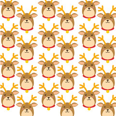 Reindeer cartoon background. Merry Christmas decoration and season theme. Colorful design. Vector illustration