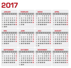 Kalender Kalendarium 2017