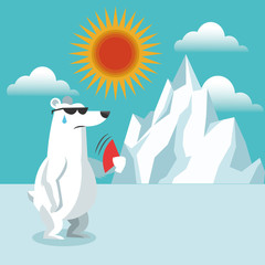 bear and iceberg icon. Global warming nature and environment design. Vector illustration