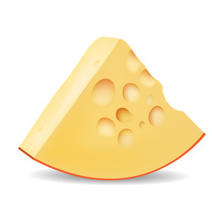 Реалистичный изолированный кусок сыра, ароматный сыр 