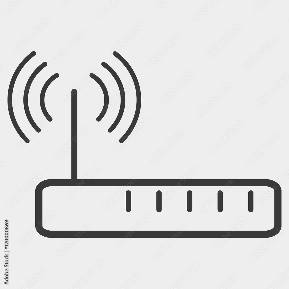 Poster simple router icon on a white background vector illustration