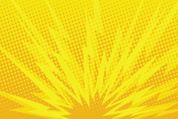 Fototapeta premium Yellow cartoon blast background