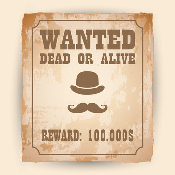 A old wanted posters Vector wanted poster image